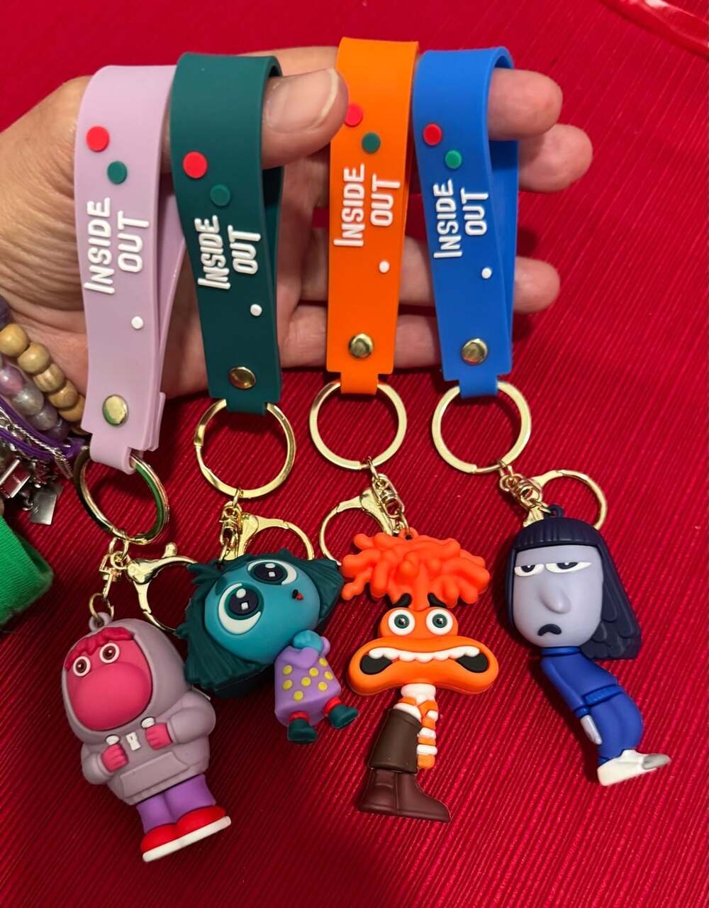 Disney Inside Out 2 Silicone Character Keychain Set of 4